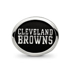 Sterling Silver LogoArt Enameled Cleveland Browns NFL Bead