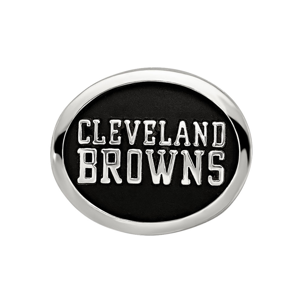 Sterling Silver LogoArt Enameled Cleveland Browns NFL Bead
