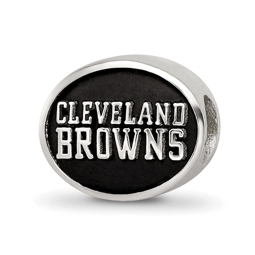 Sterling Silver LogoArt Enameled Cleveland Browns NFL Bead