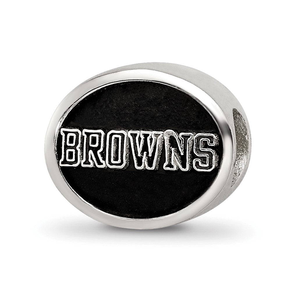Sterling Silver LogoArt Enameled Cleveland Browns NFL Bead