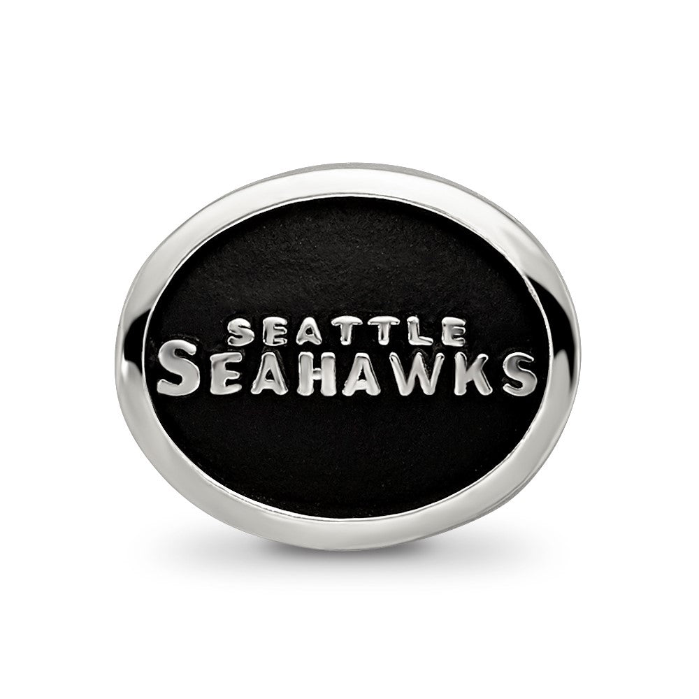 Sterling Silver LogoArt Enameled Seattle Seahawks NFL Bead