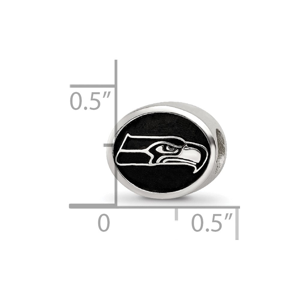 Sterling Silver LogoArt Enameled Seattle Seahawks NFL Bead