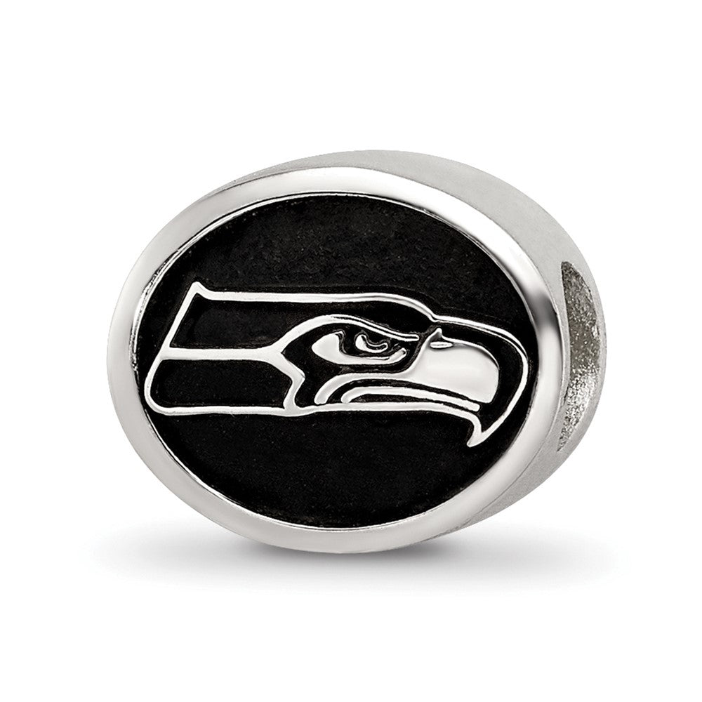 Sterling Silver LogoArt Enameled Seattle Seahawks NFL Bead