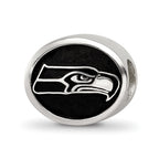 Sterling Silver LogoArt Enameled Seattle Seahawks NFL Bead