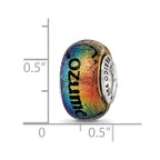 Sterling Silver Reflections Cozumel Orange Dichroic Glass Bead