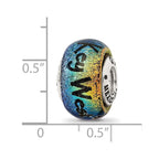 Sterling Silver Reflections Key West Orange Dichroic Glass Bead