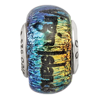 Sterling Silver Reflections Virgin Islands Orange Dichroic Glass Bead