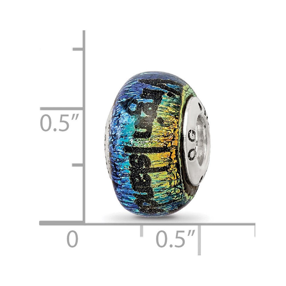 Sterling Silver Reflections Virgin Islands Orange Dichroic Glass Bead