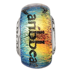 Sterling Silver Reflections Caribbean Orange Dichroic Glass Bead