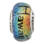 Sterling Silver Reflections Hawaii Orange Dichroic Glass Bead