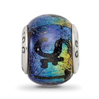 Sterling Silver Reflections St Thomas Orange Dichroic Glass Bead