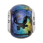 Sterling Silver Reflections St Thomas Orange Dichroic Glass Bead