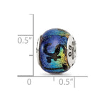 Sterling Silver Reflections St Thomas Orange Dichroic Glass Bead