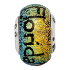 Sterling Silver Reflections Florida Dichroic Glass Bead