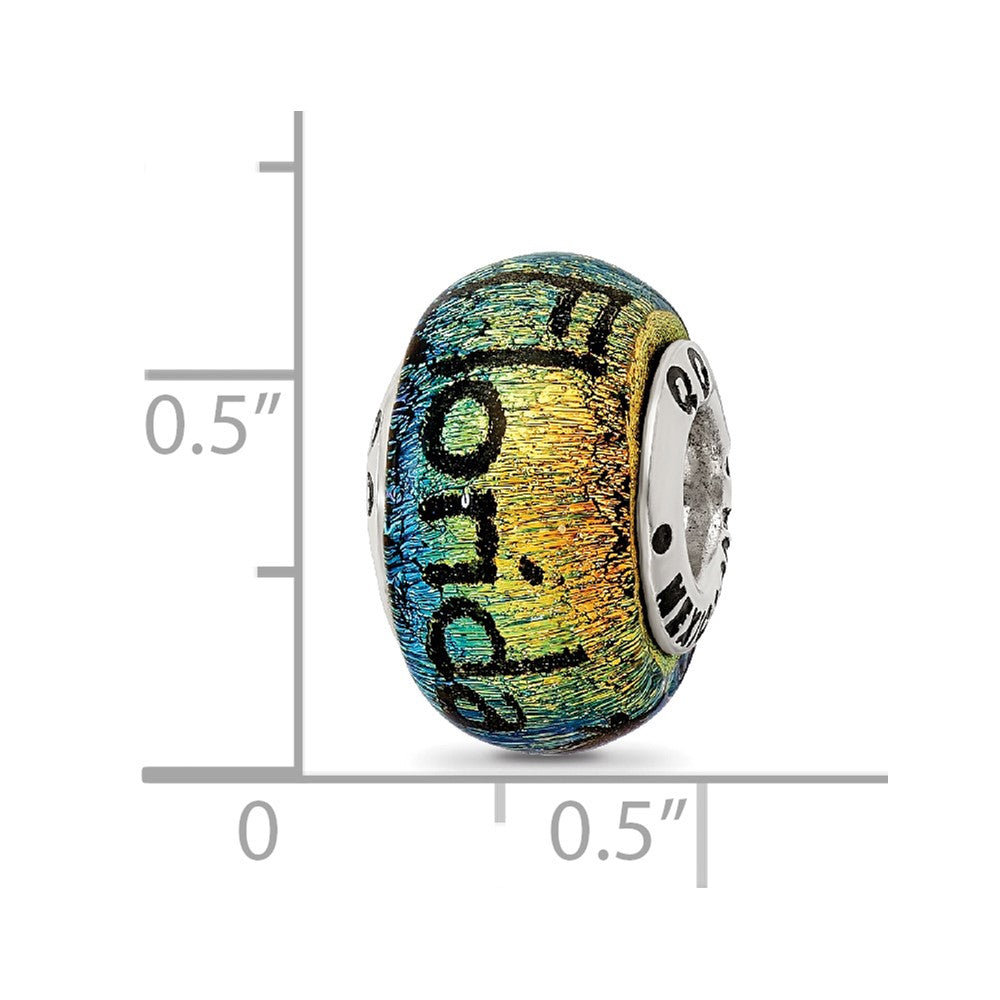 Sterling Silver Reflections Florida Dichroic Glass Bead