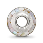 Sterling Silver Reflections Grey Mother of Pearl Mosaic Bead