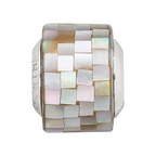 Sterling Silver Reflections Grey Mother of Pearl Mosaic Bead