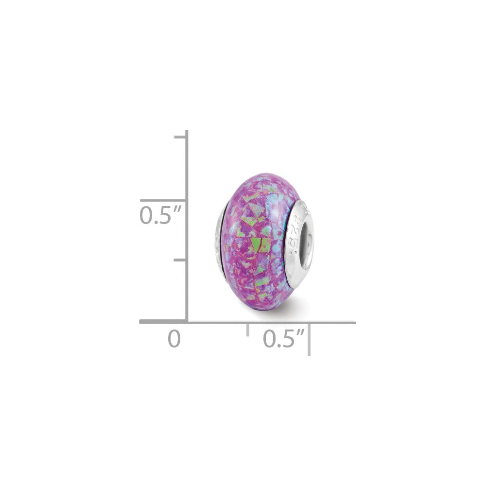 Sterling Silver Reflections Purple Synthetic Opal Mosaic Bead