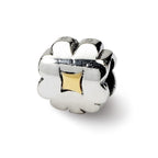 Sterling Silver & 14k Reflections Clover Bead
