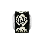 Sterling Silver Reflections Black/White Mother of Pearl Mosaic Bead