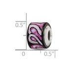 Sterling Silver Reflections Light/Dark Purple MOP Mosaic Bead