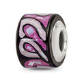 Sterling Silver Reflections Light/Dark Purple MOP Mosaic Bead