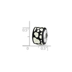 Sterling Silver Reflections Black/White MOP Hearts Mosaic Bead