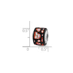 Sterling Silver Reflections Red/Black MOP Hearts Mosaic Bead