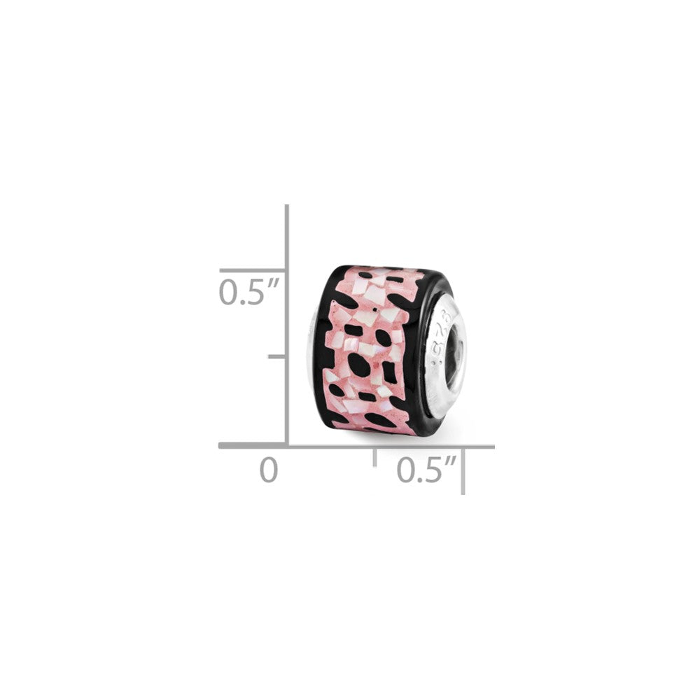 Sterling Silver Reflections Black/Pink Mother of Pearl Mosaic Bead