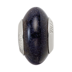 Sterling Silver Reflections Blue Sand Stone Bead