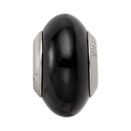 Sterling Silver Reflections Black Glass Bead