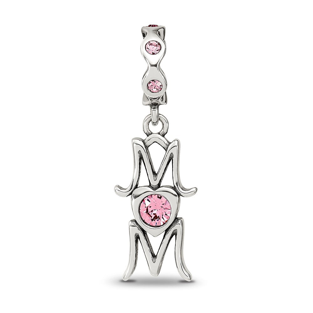 Sterling Silver Reflections Crystals MOM Dangle Bead