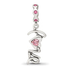 Sterling Silver Reflections Crystals LOVE Dangle Bead