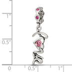 Sterling Silver Reflections Crystals LOVE Dangle Bead