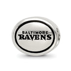Sterling Silver Antiqued Baltimore Ravens NFL Bead