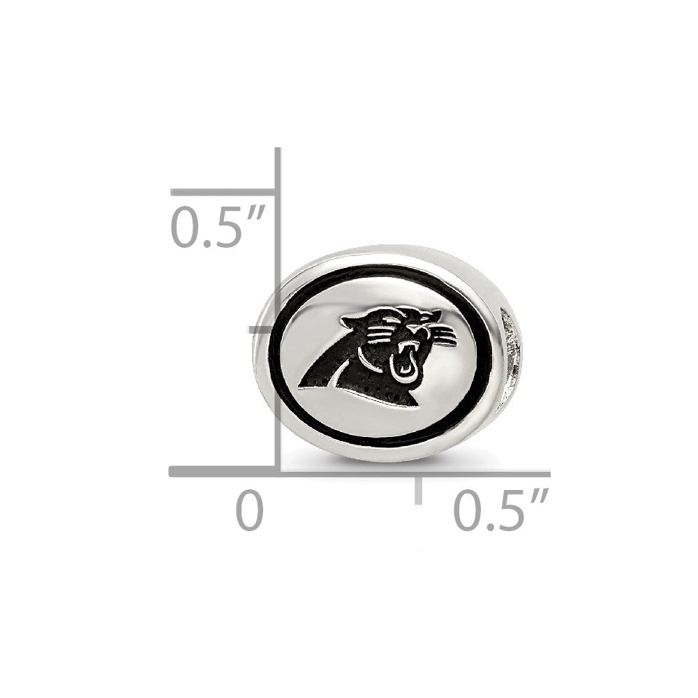 Sterling Silver Antiqued Carolina Panthers NFL Bead
