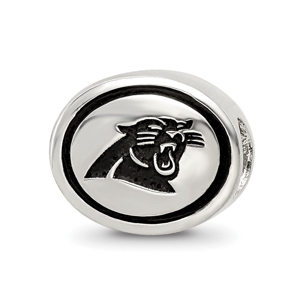 Sterling Silver Antiqued Carolina Panthers NFL Bead