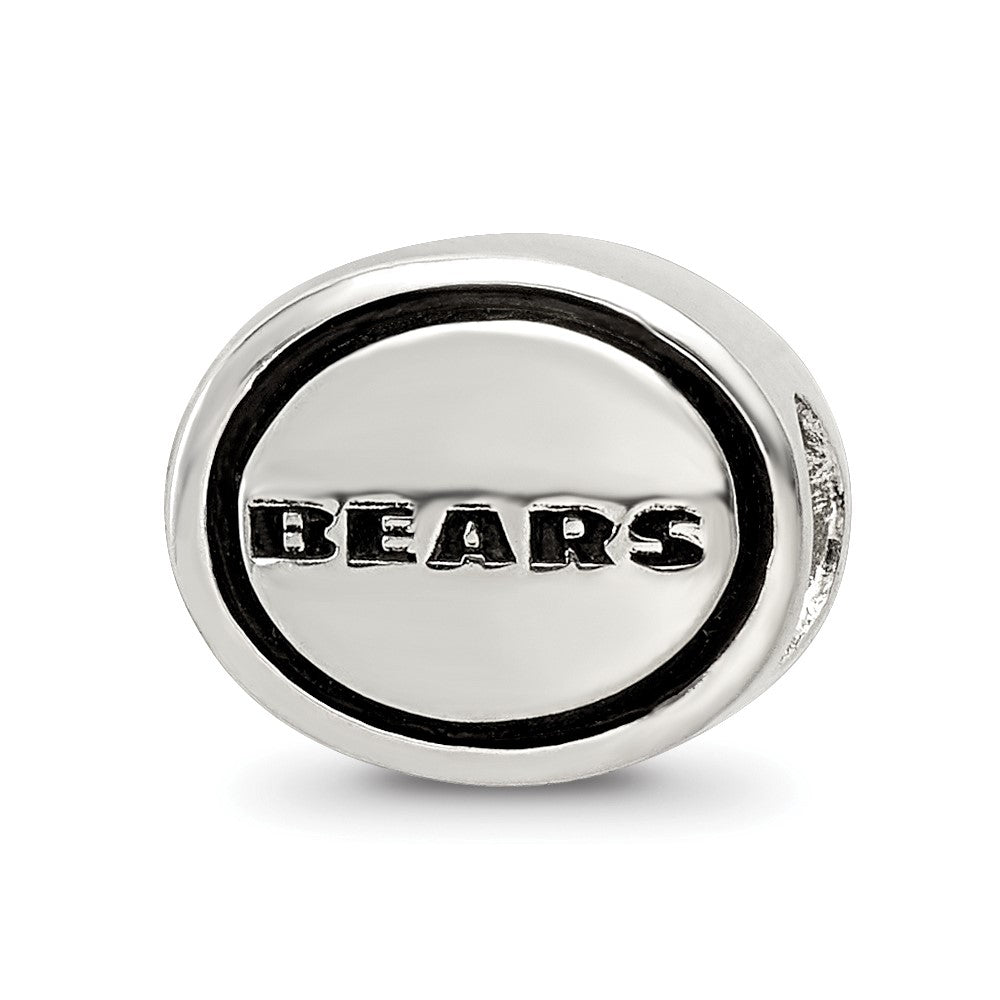 Sterling Silver Antiqued Chicago Bears NFL Bead