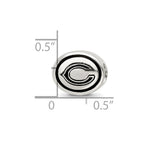 Sterling Silver Antiqued Chicago Bears NFL Bead