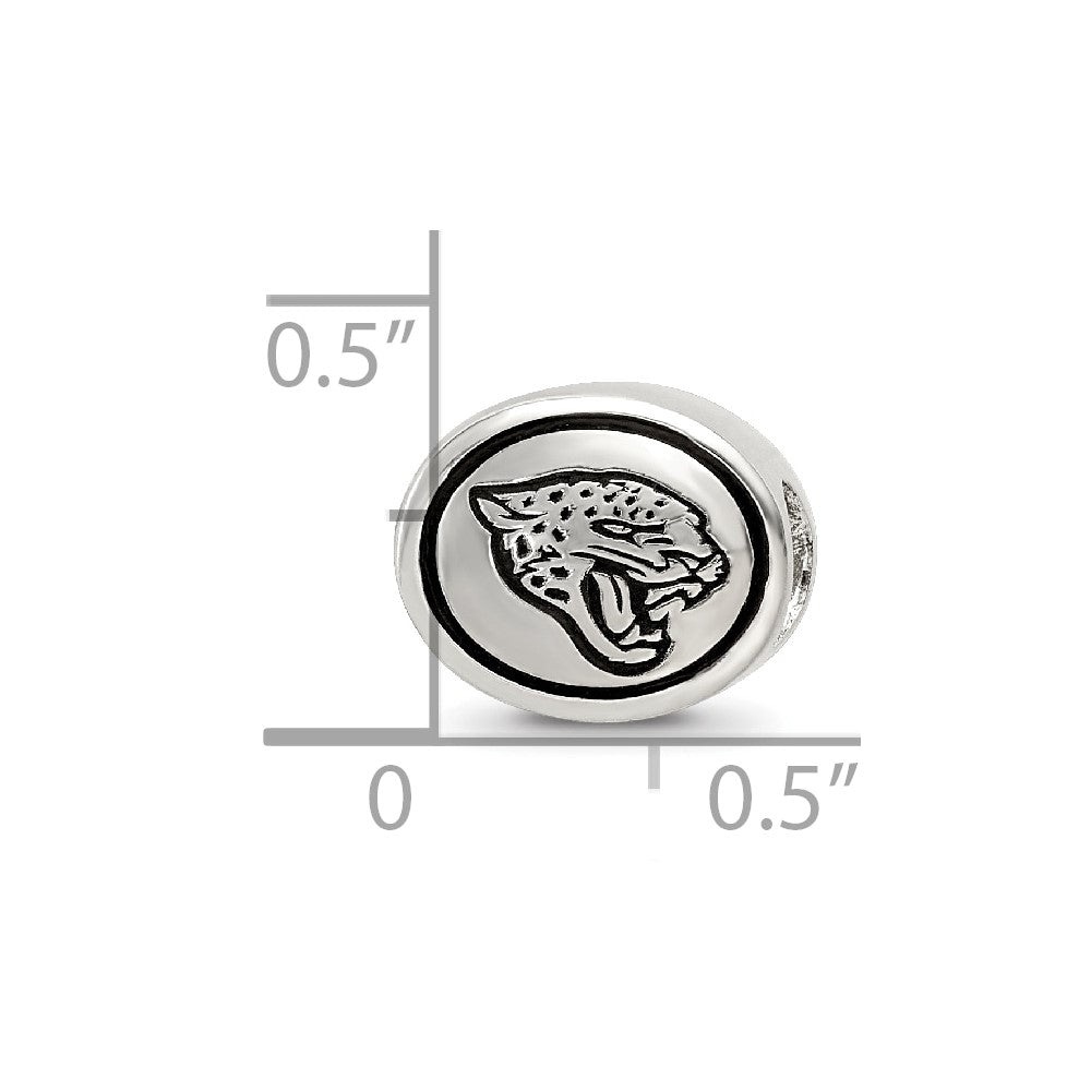 Sterling Silver Antiqued Jacksonville Jaguars NFL Bead