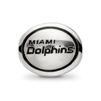Sterling Silver Antiqued Miami Dolphins NFL Bead