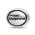 Sterling Silver Antiqued Miami Dolphins NFL Bead