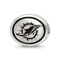 Sterling Silver Antiqued Miami Dolphins NFL Bead