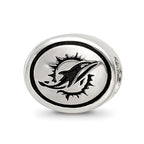 Sterling Silver Antiqued Miami Dolphins NFL Bead