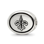 Sterling Silver Antiqued New Orleans Saints NFL Bead