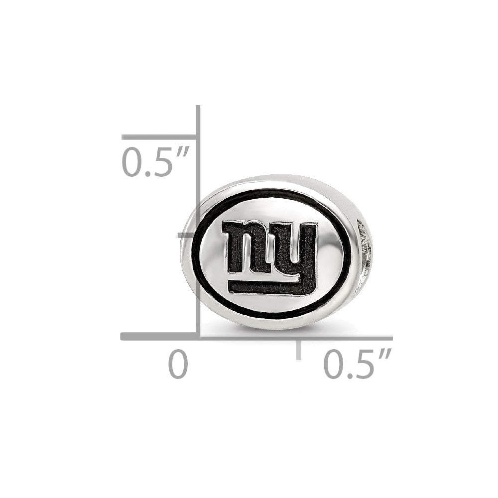 Sterling Silver Antiqued New York Giants NFL Bead