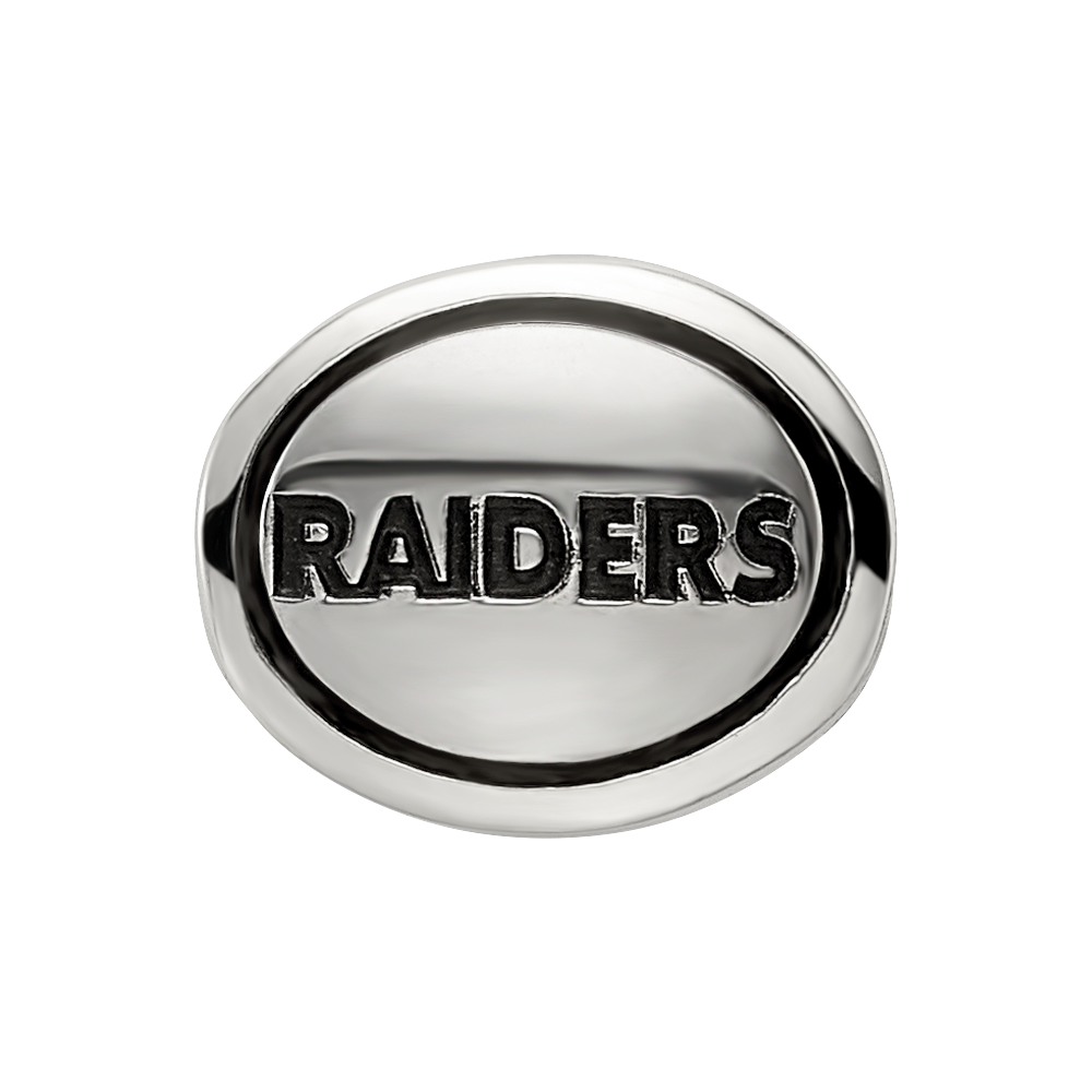 Sterling Silver Antiqued Oakland Raiders NFL Bead