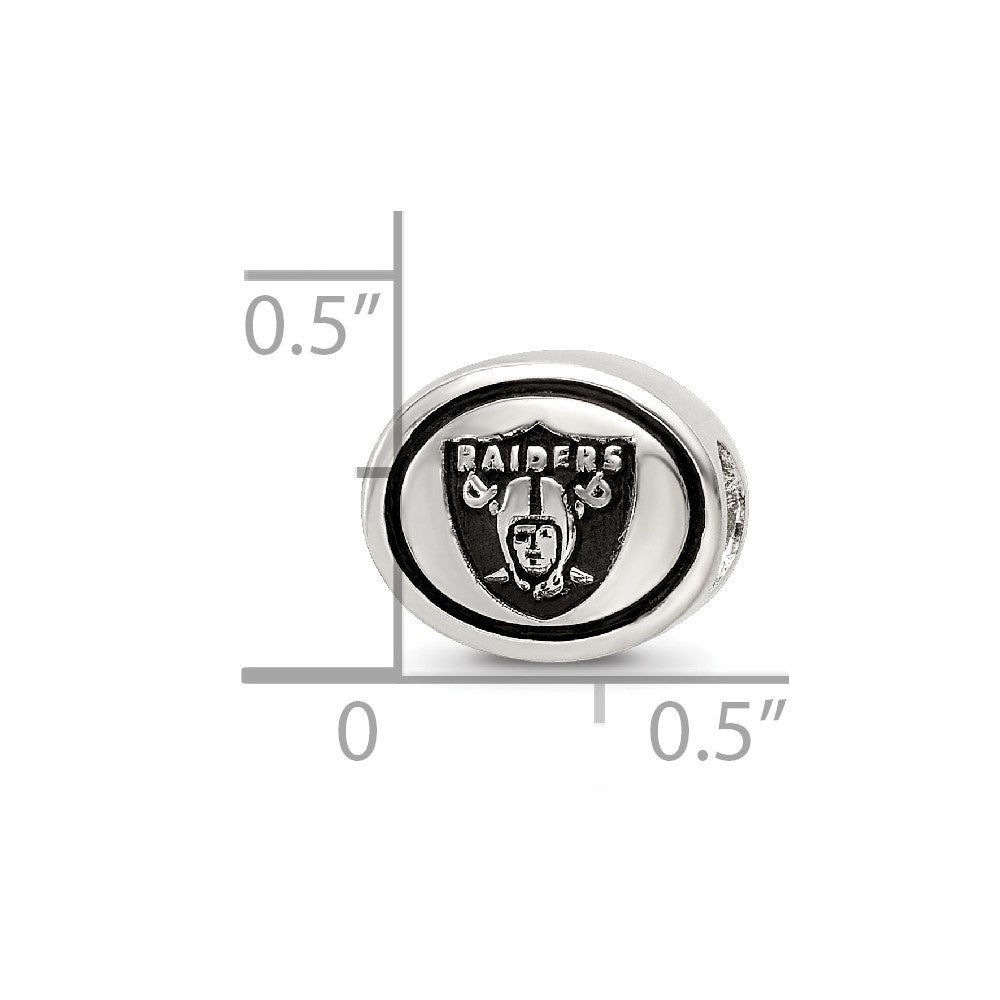 Sterling Silver Antiqued Oakland Raiders NFL Bead