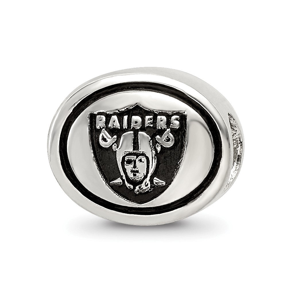 Sterling Silver Antiqued Oakland Raiders NFL Bead