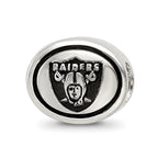 Sterling Silver Antiqued Oakland Raiders NFL Bead